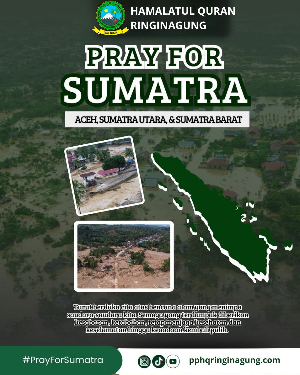 Ucapan Duka Cita Ponpes Hamalatul Quran Ringinagung atas Musibah Bencana Alam di Aceh, Sumut, dan Sumbar